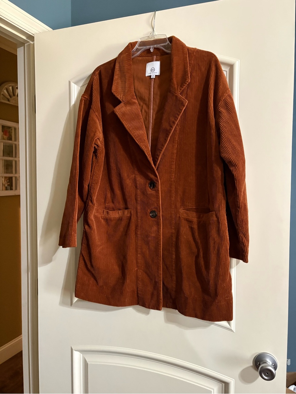 Ag Adriano Goldschmied Corduroy Blazer in Rust Brown